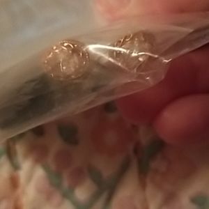 Rose vermeil oval morganite stud earrings